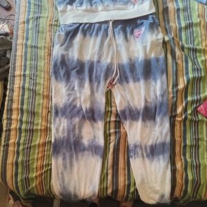 Blue and white tiedye loveshackfancy outfit